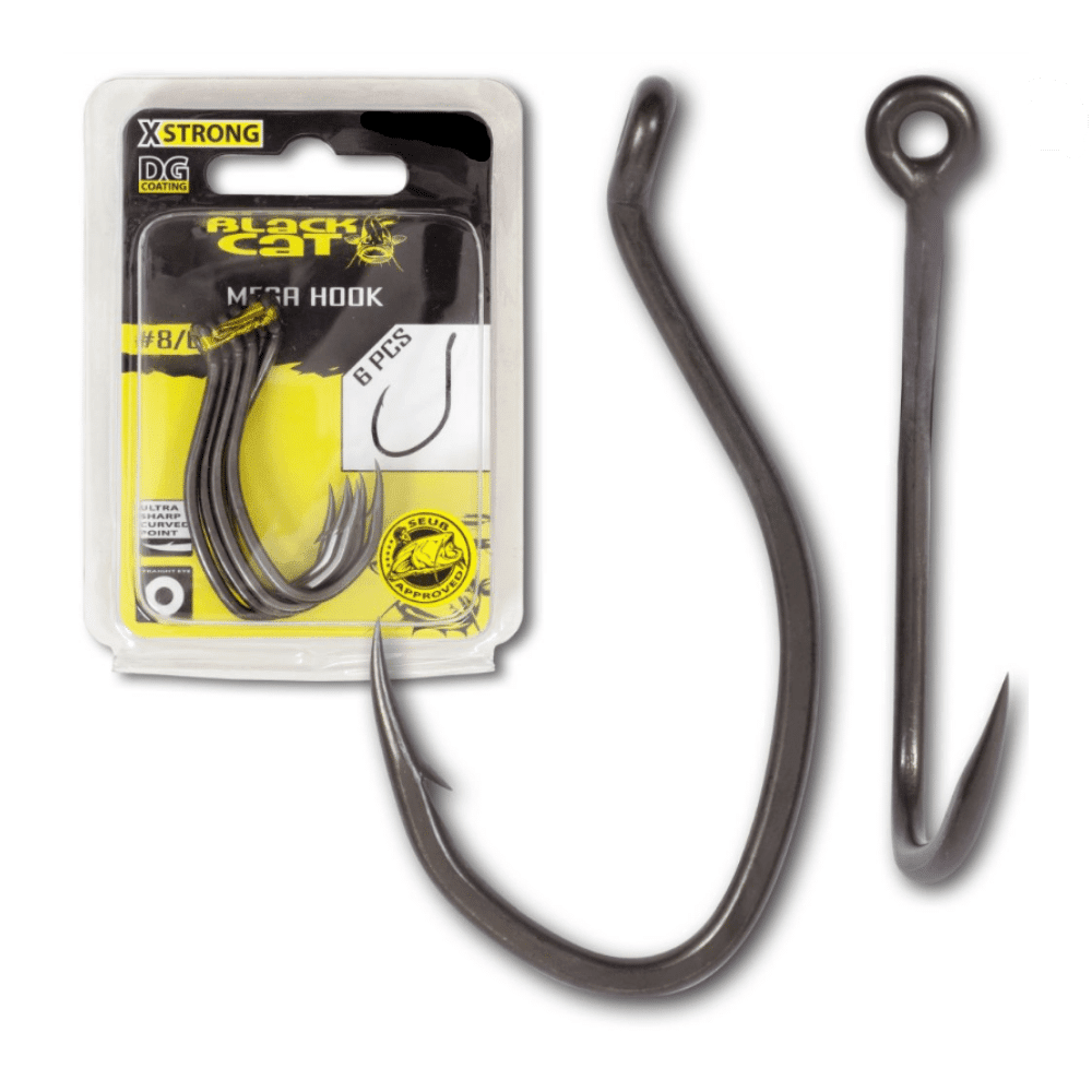 Black Cat Mega Haken DG Größe 12/0 6 Stück 1 Black Cat Mega Haken DG Größe 12/0 6 Stück